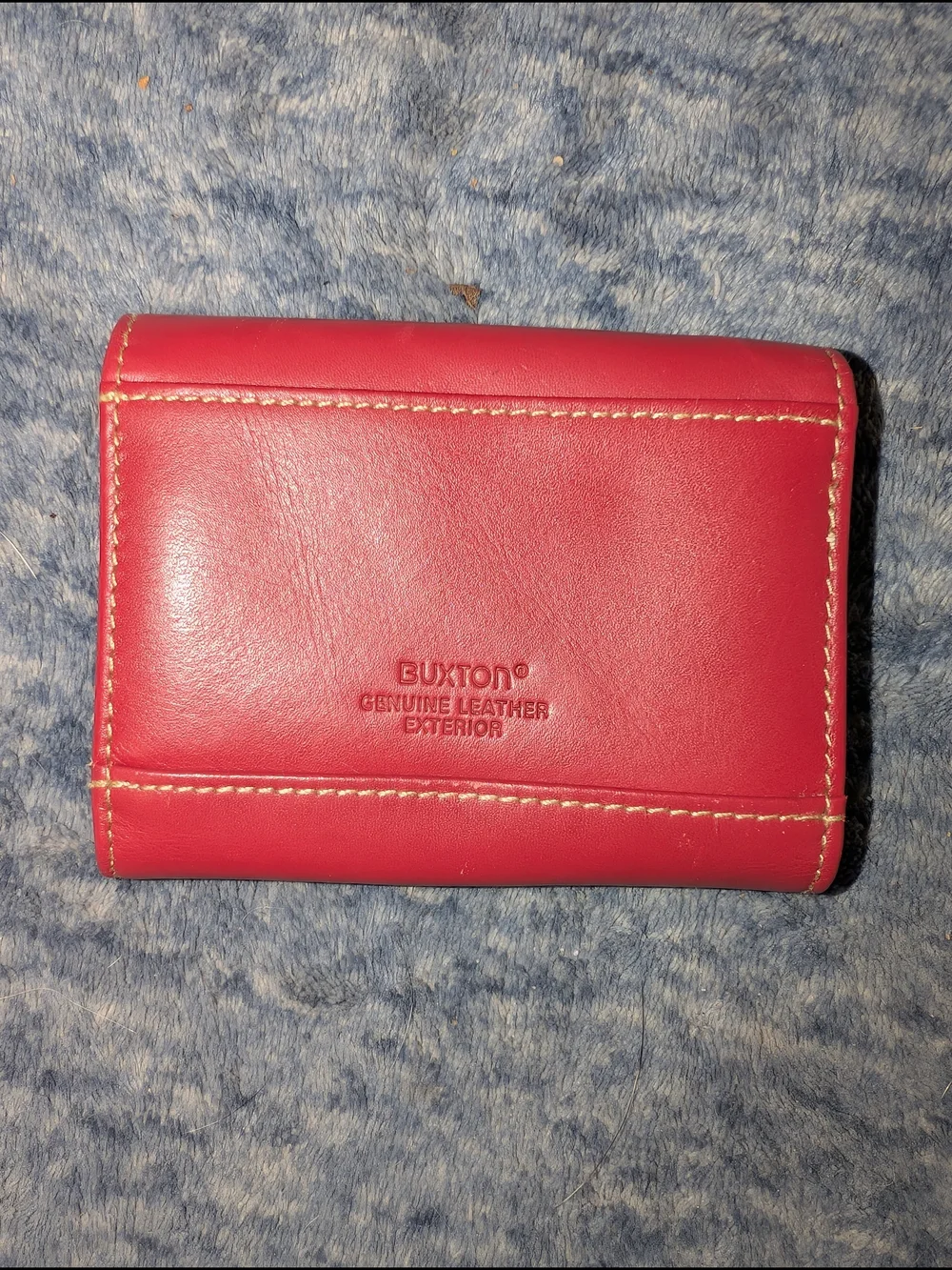 Buxton Red Card Holder Wallet with Contrast Stitching